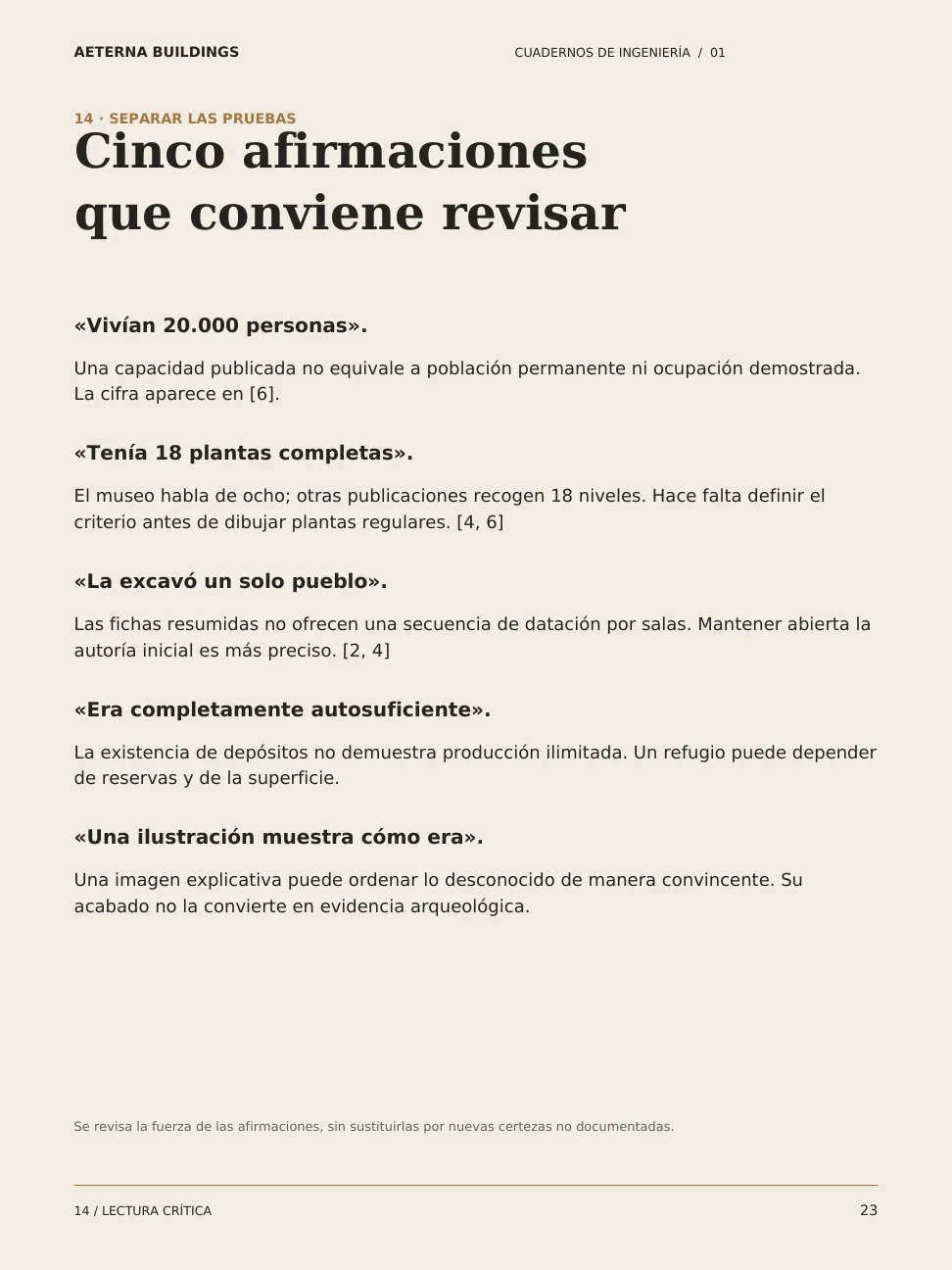 Cinco afirmaciones que conviene revisar